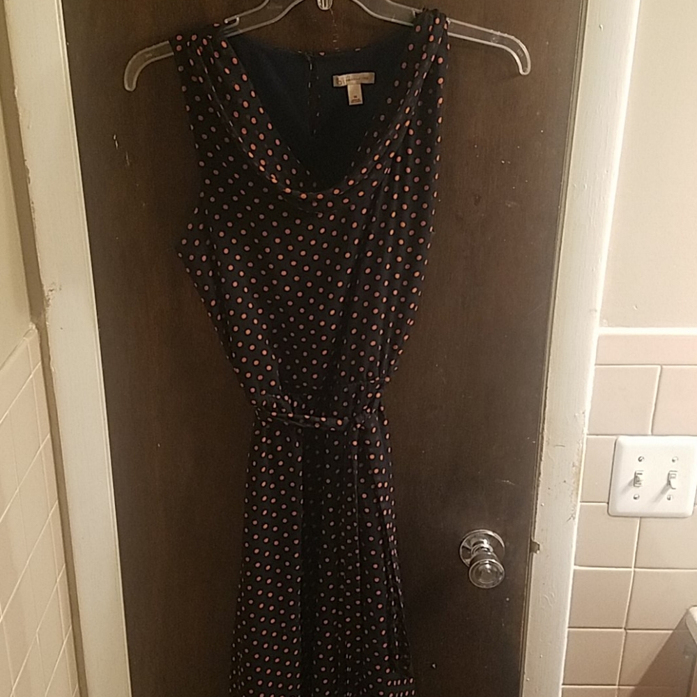 Sz14 black/coral polkadot dress
